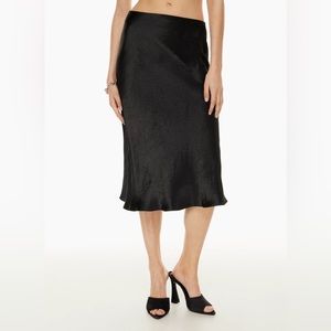 Aritzia Babaton Midi Slip Skirt, Black 00